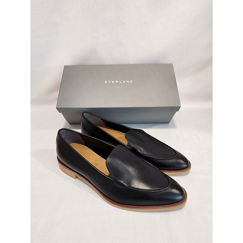 Everlane The Modern Loafer Black Italian Leather Pointed Toe Shoes Womens 9
